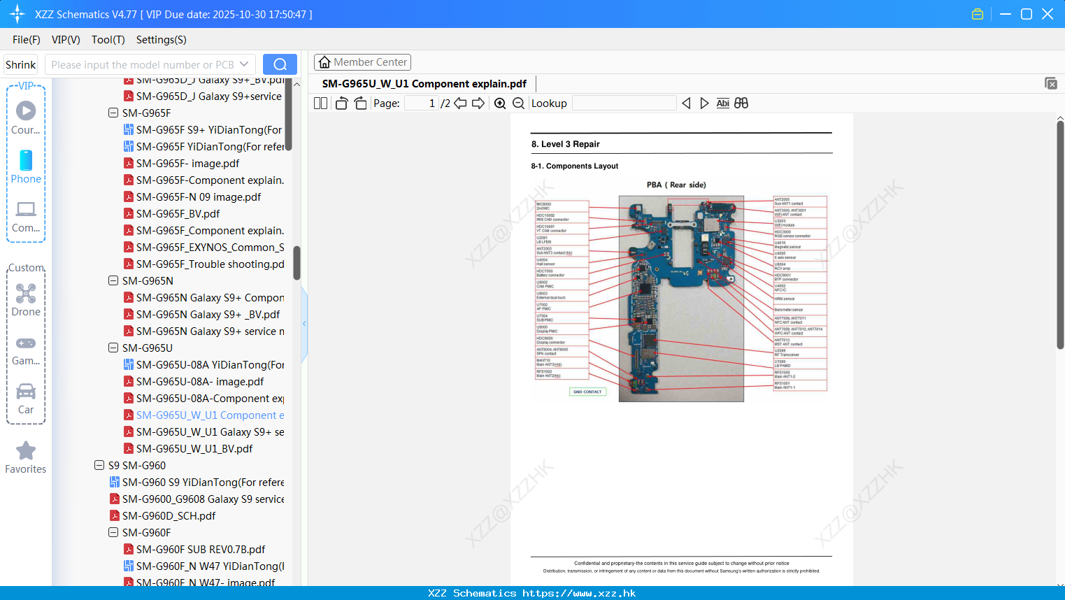 Samsung SM-G965U_W_U1 Component Explain